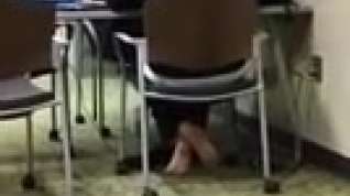 Online film Candid College Girl Barefoot in the Library