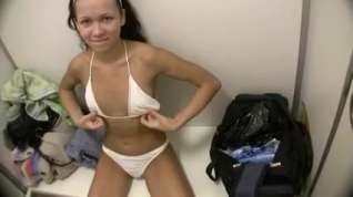 Online film Teen fucks and acquires facial in a change room