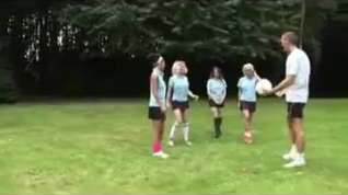 Online film Four British Schoolgirls are very nice to their PE teacher