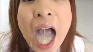 Online film Asian school girl swallow