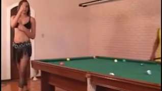 Online film Pool table is perfect for hard threesome sex with a shemale