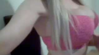 Online film Thin platinum blonde with large breasts masturbates on the webcam
