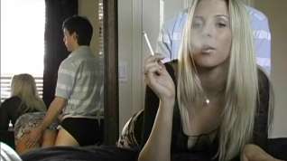 Online film Exotic smoking clip with blonde, couple scenes 1
