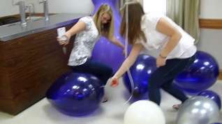 Online film Two amateur girls Pop balloons