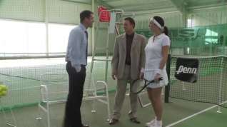 Online film Horny babe pounded on tennis court