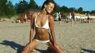 Online film This girl nudist strips bare at a public beach