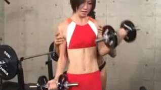 Online film cute girl in gym