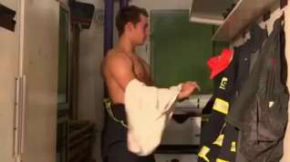 Online film Two gay hunk firemen fuck in the locker room