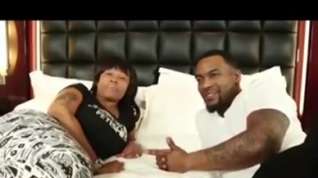 Online film Fat Ebony woman and black lover on the bed