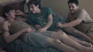 Online film Straight teen guy in hot gay threesome part1