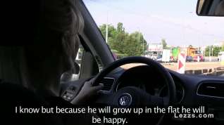 Online film Lesbians playing in the car while driving european licking