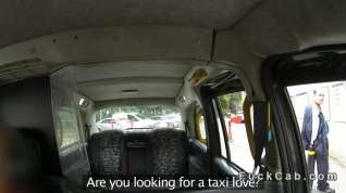 Online film Pretty British blonde flashing in fake taxi