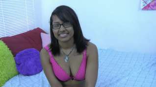 Online film Horny Indian brunette with glasses lets you watch her play in bed