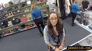 Online film College student in glasses fucked by horny pawn man