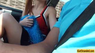 Online film Cheerleader Eva Berger hitchhikes and twat fucked in the car