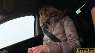 Online film Nasty blonde teen girl Victoria Puppy screwed up in the car