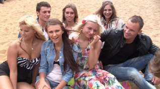 Online film Autumn & Grace & Molly & Olie & Savannah in outdoor orgy movie with hot student chicks
