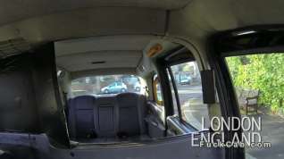 Online film Beautiful Brit gags big cock in cab in public pov