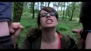 Online film Brits girl do dogging outdoor.