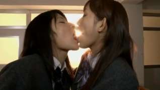 Online film RYOUKO and MIKA lesbian kiss in the classroom