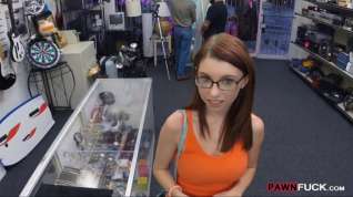 Online film Big natural tits chick fucked at the pawnshop for money