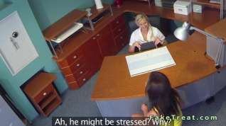 Online film Blonde nursle licking sexy patient on security camera