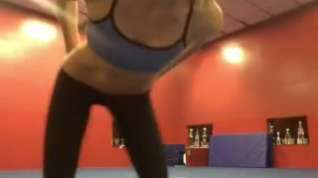 Online film Naked gymnastic session at the gym and jerking off