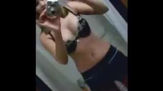 Online film Breasty immature cutie selftapes in the mirror