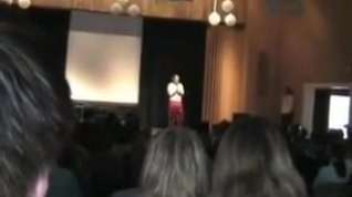 Online film Stripping at school assembly
