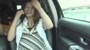 Online film Preggo asian amateur flashing in the car