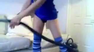 Online film Lustful black brown fucking vacuum cleaner