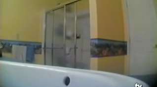 Online film Voyeur clip shows a immature in bathroom