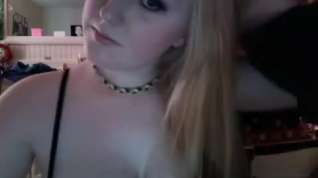 Online film Blonde immature hot toy action on webcam