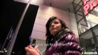 Online film Shy Czech hotty is convinced the flash & fuck in public for specie