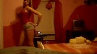 Online film immature dances and improvises stripping