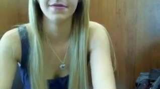 Online film Blonde immature slut teases on a webcam