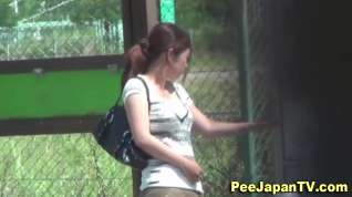 Online film Asian lady ###s on public tree