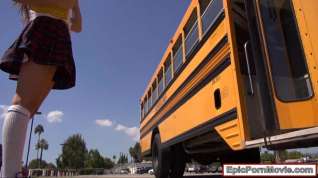 Online film Schoolgirl Natalie fucked in school bus by her nasty classmate