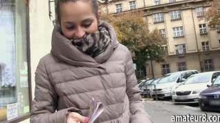 Online film Amateur brunette Czech girl pounded in the park for money