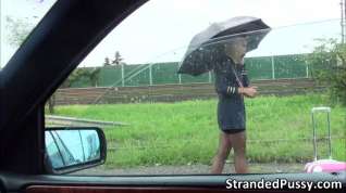 Online film Gorgeous blonde stewardess Christen gets rammed hard in the car