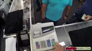 Online film Busty Blonde lady gets big cash for sex inside of the pawn shop office by the clerk