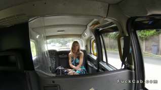 Online film Tied up amateur banged in fake taxi in public