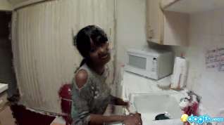 Online film Pretty black gf Trina poked in the kitchen