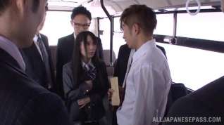Online film Mana Katase hot Asian doll gets into sex orgy on the bus home