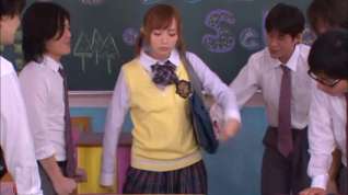 Online film Yuu Namiki nice Asian teen in school uniform in threesome