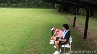 Online film Sporty teen on the baseball field shows off her sexy attributes