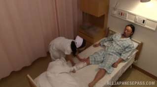 Online film Naughty Japanese AV model is a wild nurse on the floor