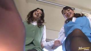 Online film Anju Natsuki and Azumi Mizushima sits on face and rides cock