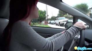 Online film Emo girlfriend teasing in the car