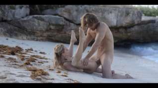 Online film horny art sex of horny couple on beach